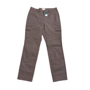 NWT LL Bean Favorite Fit Women‎ Canvas Cargo Brown Utility Pants 4/30x29 Preppy